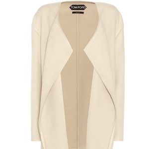 TOM FORD Leather-Trim Cashmere Jacket 100% AUTHENT